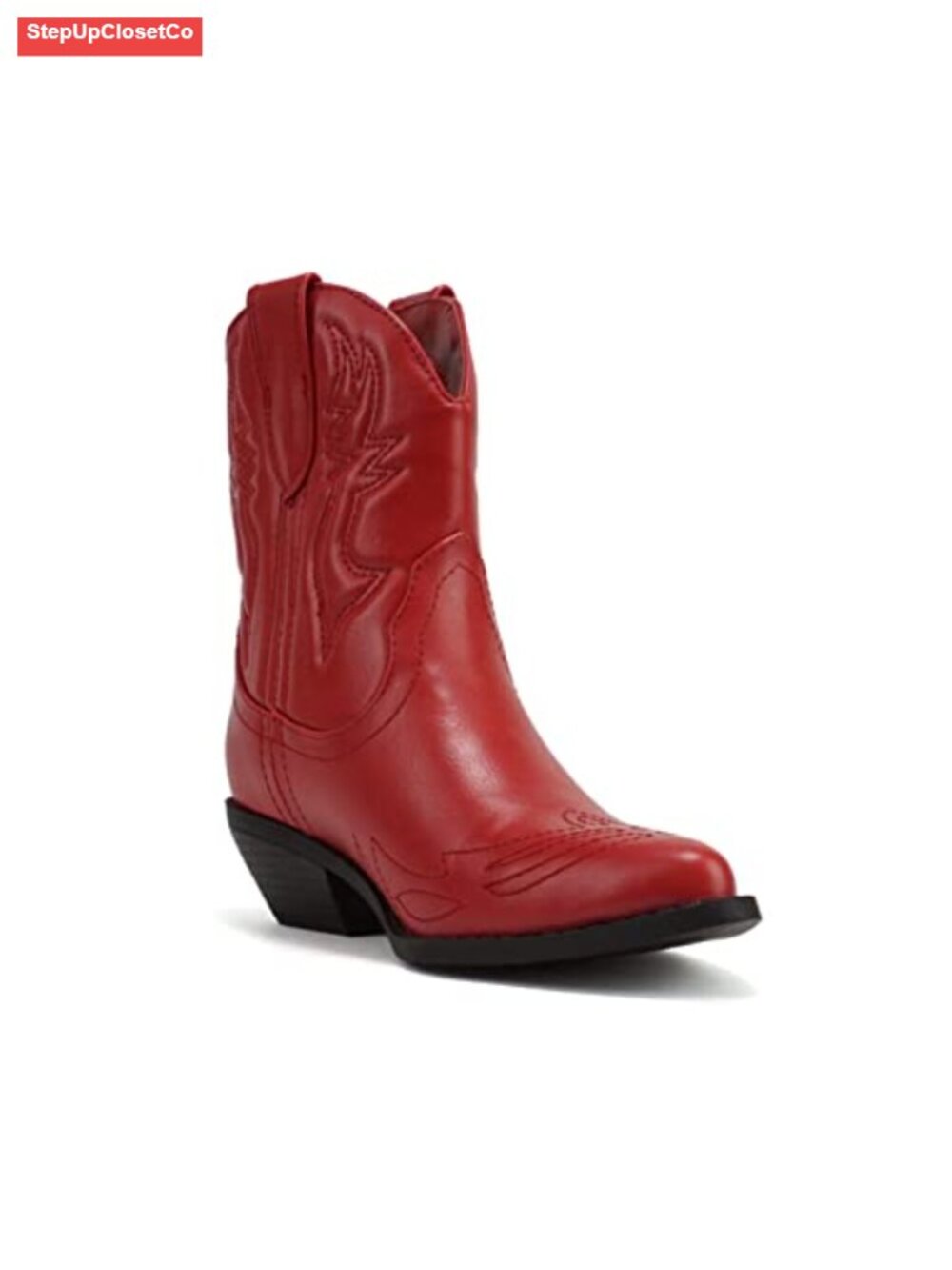 Soda Synthetic Pull On Ankle Booties Pointed Toe Western Stitched Short Boots - Picture 4 of 4